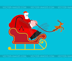 Free weihnachtsmann im schlitten graphics for creativity and artistic fun. Weihnachtsmann Im Schlitten Mit Rehen Weihnachten Und Neujahr Vector Clipart