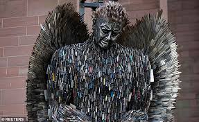 Shop knives sculpture created by thousands of emerging artists from around the world. Knife Angel Sculpture Standing 27ft Tall Made From 100 000 Confiscated Blades Will Go On Display Daily Mail Online