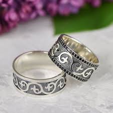 Medieval Ring Ancient Ring Medieval Cz Wedding Bands Fleur Etsy Silver Wedding Bands Sterling Silver Wedding Band Black Stone Ring