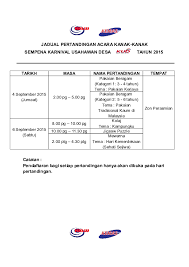 Pertandingan pakaian beragam skkp merdeka. Doc Jadual Pertandingan Acara Kanak 1 Hazim Lumayan Academia Edu