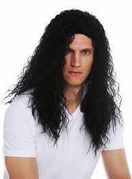 According to your exact hair length, your hair will fall into any of the following 4 length categories: Vk 33 1 Wig Man Men Long Curly Black Parting Hard Rock Heavy Metal Latin Lover