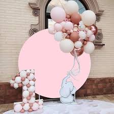 Bovlleetd 150cm Rosa Runder Hintergrund Reines Rosa Geburtstag Romantische  Hochzeit Kreis Shooting Hintergrund Stoff für Vorschlag Szene Babyparty ...
