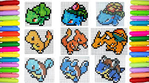 Then you are in the right place! Drawing All Generation 1 Pokemon Starters Pixel Art Youtube
