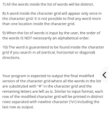 For some letters it is easy, but other letters can definitely be challenging! Find Words In A Character Grid In This Take Home E Chegg Com