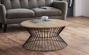 Featuring a beautifully textured oak top finished in a satin black finish. Jersey Round Wire Coffee Table Oak Effect Landlord Furniture Uk
