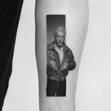 Over the course of two weeks in 2007 , bourdain was divorced from his first wife, he and ottavia were married, and he became a father. Realistic Anthony Bourdain Tattoo On The Inner Forearm