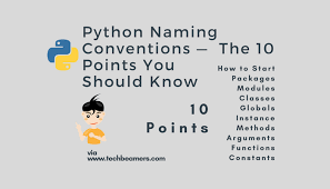 Print(this is python program for converting snake case string in this tutorial, i will explain how to convert snake case string into camel case using a simple python script. Python Naming Conventions The 10 Points You Should Know By Dasagriva Manu Medium