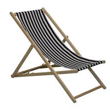 Traditional Garden Beach Style Adjustable Deck Chair Black And White Stripes Harbour Housewares Deck Chair Deck Chairs White Deck Wooden Decks