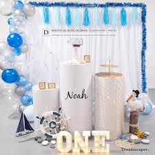 Lighthouses & sailboats capture the essence in this complete birthday party package. Celebration Party Package Nautical Blue Oceans Dreamscaper Sg