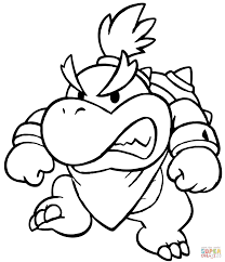 Mario standing with a worker: Baby Bowser Coloring Page Free Printable Coloring Pages Coloring Home