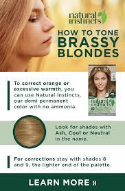 How To Tone Brassy Blonde Hair With Clairol Natural Instincts To Correct Orange Or Ex Natural Instincts Clairol Natural Instincts Natural Instincts Hair Color