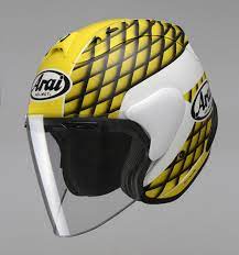ท งหมวกส เหล อง และส แดงท arai ทำออกมาน เป นแบบล