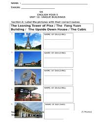 English year 5 kssr exam paper 2017 şiirleri okumak için tiklayin. Worksheet Unit 12 Unique Building Year 5 Kssr
