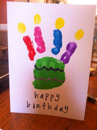 Simple Birthday Crafts For Kids Diy Happy Birthday Card Easy For Kids Paint Hand Fingers And Add Glitter Birthday Card Craft Dad Birthday Card Homemade Birthday Cards