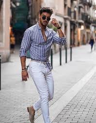 Add a pop of yellow to brighten up your blue and white. 40 Best Casual Striped Shirts Ideas In 2021 Mens Outfits Mens Casual Outfits Mens Fashion Casual