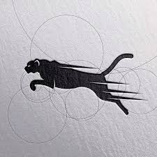 Black And White Cheetah Logo Cheetah Geometric Logo Design Graphic Design Logo Geometric Art