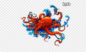 Outline & fill color with red and blue. Octopus Sleeve Tattoo New School Drawing Japanese Waves Seafood Tattoo Art Png Pngwing