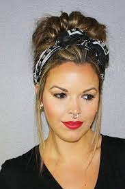 47 Pretty Short Hair Updos You Ll Want To Wear To The Next Party Headband Hairstyles Scarf Hairstyles Hairdos For Short Hair
