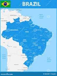 The Detailed Map of the Brazil with Regions or States and Cities, Capitals.  Stock Vector - Illustration of brasil, administrative: 98269887