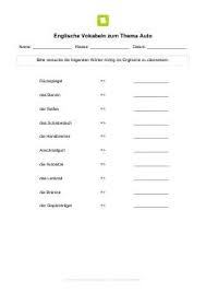 Die wichtigsten englischen vokabeln top 201 300 aol verlag. Arbeitsblatt Englisch Vokabeln Zum Thema Auto Englisch Vokabeln Vokabeln Englisch Arbeitsblatter