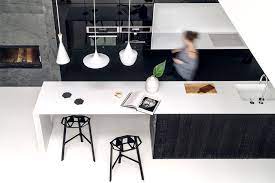 Kitchen modern black and white house interior design. Minimalist House Interior In Black And White Decor Interiorzine