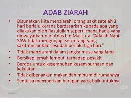Adab menjenguk orang sakit sebagaimana yang dicontohkan oleh rasul serta hikmah dan faedah melakukannya yang perlu diketahui sebelum melakukan adab menjenguk orang sakit dalam hal posisi tempat duduknya adalah dianjurkan duduk di sisi kepala si sakit sebelah kanan, hal ini untuk. 06 Jenazah