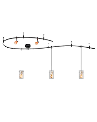 Vaxcel Lighting Cb31499 Monorail Track System With 3 Mosaic Pendants And 2 Tangerine Heads In D Flexible Track Lighting Vaxcel Lighting Track Lighting Fixtures