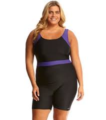 Sporti Plus Size Unitard Colorblock Swimsuit One Piece