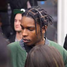 Asap Rocky Braids For Boys Black Hair Green Bomber Jacket Black Hair Braids For Boys Mens Braids Hairstyles Asap Rocky Braids