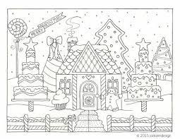 Gingerbread House Winter Scene Coloring Page Pdf Instant Download Christmas Coloring Sheets Coloring Pages Winter Christmas Coloring Pages