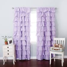 Lilac Blackout Large Waterfall Ruffle Curtain Soft And Feminine Ruffles Are A Gorgeous Addition To Any Room Blackou Ruffle Curtains Blackout Curtains Curtains