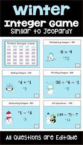 Student will complete all rational number notes, in class activities, and problems assigned throughout the week with 75% accuracy and succeed in participating in the jeopardy game done in class with 100% accuracy in group participation. Winter Math Is Fun For Kids With This Powerpoint Integer Game For 6th 7th And 8th Grade Middle School Students Integer Games Middle School Resources Fun Math