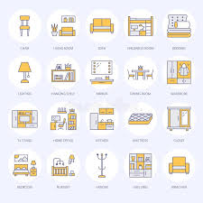 Check spelling or type a new query. Furniture Vector Flat Line Icons Living Room Tv Stand Bedroom Home Office Kitchen Corner Bench Sofa Nursery Stock Vector Illustration Of Flat Home 117714265