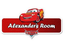 Cars Lightning Mcqueen Personalised Name Plate Door Sticker Ebay