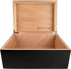 Huge savings for small decorative boxes. Amazon Com Large Wooden Box With Hinged Lid Wood Storage Box With Lid Black Stash Box Wooden Storage Box Decorative Boxes With Lids Stash Boxes Matte Black Home Improvement