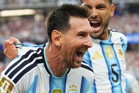 Lionel Messi scores during the World Cup