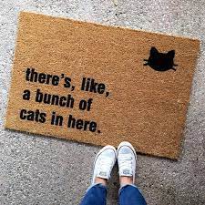 Cats Cats Cats I Mean At This Point Youre That Cat Person Whether You Wanna Be Or Not Embrace It And Just Warn Door Mat Cat Lovers Humor House Warming Gifts