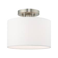 Livex Lighting Clark 10 In 1 Light Brushed Nickel Semi Flush Mount Light 41095 91 The Home Depot