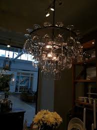 Pottery barn floating wood shelf modular wine glass storage hanger rack new. Pottery Barn Wine Glass Chandelier Wine Glass Chandelier Chandelier Ceiling Lights