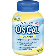 Caltrate 600+d 3 soft chews have 800 ius of vitamin d3 to help maximize calcium absorption.*. Os Cal Chewable Calcium Supplement With Vitamin D3 Tablets 120 Ct Walmart Com Walmart Com