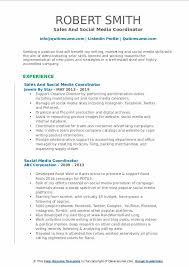 Social media specialists are responsible for coordinating a company's activity on social networks. Social Media Coordinator Resume Samples Qwikresume