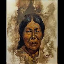 Two Troy Denton Native American Portrait Paintings