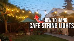 Outdoor string light 100feet g40 globe patio lights with 104 edison glass bulbs (4 spare), ul listed waterproof hanging lights for backyard balcony deck party decor, e12 socket base, black 34,633 $62 98 ($0.63/ft) How To Hang Outdoor Cafe Lights String Lights With Led Test Review Jonny Diy Youtube