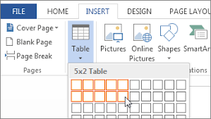 Insert Table Grid Word Table Page Layout Technical Writing