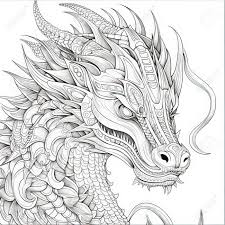 Dragon Coloring Pages For Adults Stock Photo, Picture and Royalty Free  Image. Image 210187594.