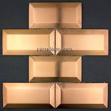 A metallic backsplash, be it brass or copper, is a great way to bring the metallic trend into your kitchen, and to add a touch of luxury to a modern space. Metro Tile Mosaic Stainless Steel Copper Backsplash Kitchen Metro Cuivre Carrelage Inox Fr