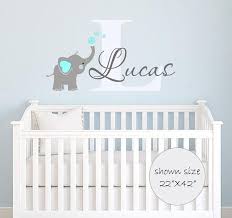 Elephant Decal Name Wall Decal Elephant Wall Decal Elephants Baby Boy Room Decor Elephant Baby Rooms Elephant Wall Decals