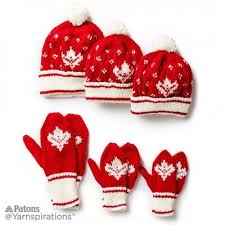 Maybe you would like to learn more about one of these? Canada Knit Toque And Mittens Knit Free Pattern Yarnspirations Canada 150 Mittens Pattern Knitting Patterns Free Knitting