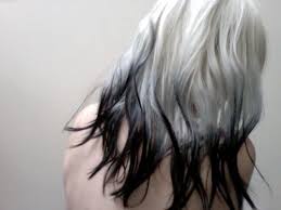 black and white ombre gefarbte graue haare ombre haare schwarz haar styling