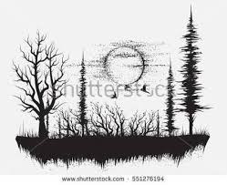 Resultado De Imagen Para Forest Tattoo Drawing Tatuagens De Florestas Tatuagens Silhueta Tatuagem De Paisagem